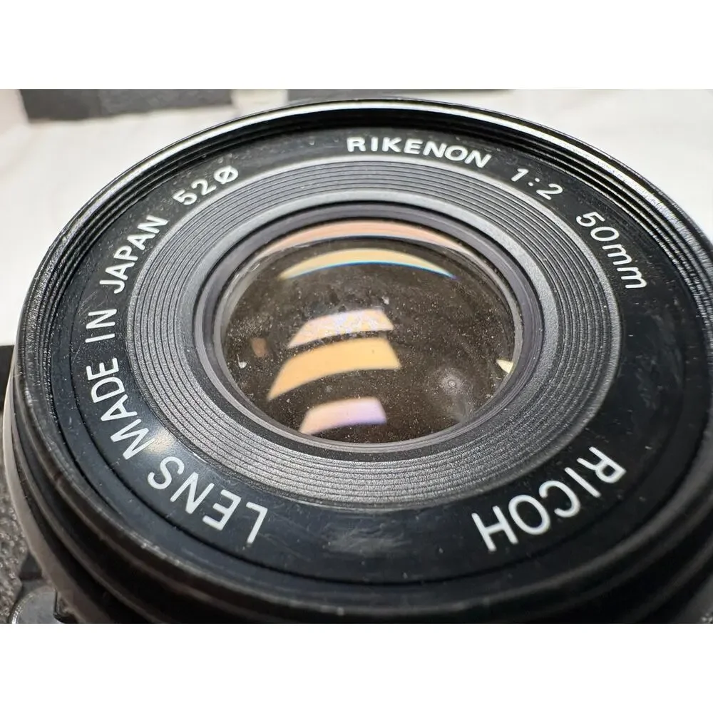 Ricoh KR-5 Super 35mm SLR Film Camera Rikenon 50mm f/2 Lens Bag Album *Untested